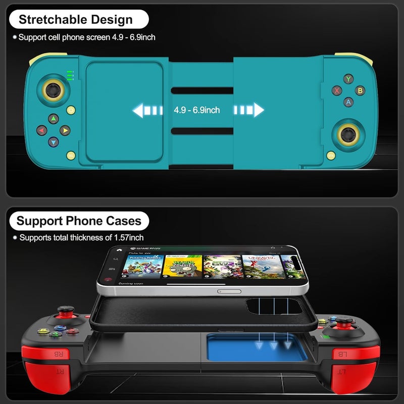 arVin Bluetooth Controller for iPhone/iPad/MacBook/iOS/Android/Samsung/Tablet/PC Wireless Gamepad Joystick with Back Button, Analog Triggers, Stretchable, Direct Play for Call of Duty, Genshin Impact - Image 5